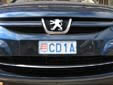 Diplomatic plate (front). CD = Corps Diplomatique / Diplomatic Corps