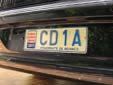 Diplomatic plate (rear). CD = Corps Diplomatique / Diplomatic Corps
