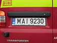 Police and ambulance plate (old style). MAI = Ministerul<br>Afacerilor Interne (Ministry of Internal Affairs)
