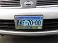 Normal plate (front, 2010 series) from the State of Baja California<br>Delantera = front