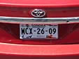 Normal plate (rear, 2014 series) from the State of Sonora<br>Trasera = rear