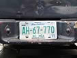 Truck plate (rear, 2001 series) from the State of Baja California<br>BC = Baja California. MEX = México. Trasera = rear. Camión = truck