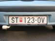 Normal plate (old style). ŠT / ШТ = Štip