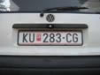 Normal plate (old style). KU / КУ = Kumanovo