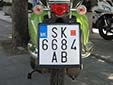 Motorcycle plate. SK / СК = Skopje