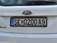 Temporary plate for foreigners (letter + 9 at the end). SK / СК = Skopje