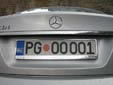Personalized plate. PG = Podgorica
