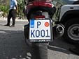 Police motorcycle plate. P = Policija. KO = Kotor