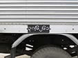Normal plate (old style and attached to the side of the vehicle)<br>Trucks and buses also have plates on the sides of the vehicle.