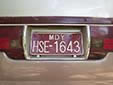 Funeral home vehicle's plate. MDY = Mandalay Region. HSE = hearse