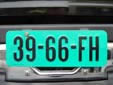 Dealer plate (small size). FH = dealer (HA and HF are also used)