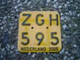 Moped insurance plate; insurance premium for 2005 paid<br>Not valid anymore, now replaced by the<br>new blue and yellow moped plates
