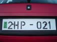 Export plate; issued on 10 September 2004<br>H = 2004, P = September, 0 = 10th