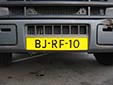 Heavy commercial vehicle's plate (unofficial and illegal style<br>without euroband). B = commercial vehicle over 3.5 tons