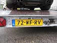 Trailer plate. W = trailer (more than 750 kg)