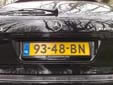 Plate for foreign residents. BN (+ four numerals) = Buitenlander<br>in Nederland (foreigner in the Netherlands)