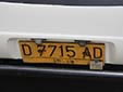 Taxi and commercial vehicle's plate. D = Bandung<br>Submitted by George von Gabain from the Netherlands