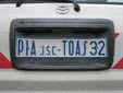 Airport vehicle's plate<br>PIA J.S.C. = Pristina International Airport Corporation