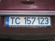 Diplomatic plate. TC = Transport Consular (service staff). 157 = USA