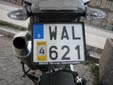 Motorcycle plate with a validation sticker.<br>Since 2010, validation stickers are not used anymore.