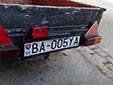 Trailer plate (old style). BA = Bratislava. Y = trailer<br>Submitted by Martin Šarlina from Slovakia