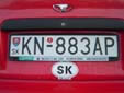 Normal plate (old style). KN = Komárno
