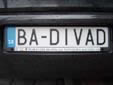 Personalized plate (old style). BA = Bratislava