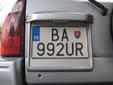 Normal plate. BA = Bratislava