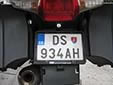 Motorcycle plate. DS = Dunajská Streda