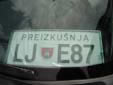 Test plate (old style). PREIZKUŠNJA = Test. LJ = Ljubljana
