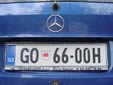 Normal plate (old style). GO = Nova Gorica