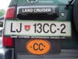 Diplomatic plate (old style). LJ = Ljubljana<br>CC = Corps Consulaire / Consular Corps