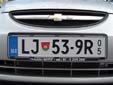 Temporary plate (old style). LJ = Ljubljana<br>05 = valid until the end of 2005