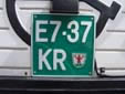 Agricultural vehicle's plate. KR = Kranj