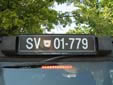 Military plate. SV = Slovenska Vojska (Slovenian Army)