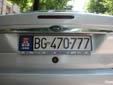 Normal plate (old style). BG = Beograd (Belgrade)