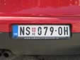 Normal plate. NS / HC = Novi Sad