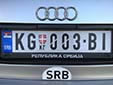 Normal plate. KG / КГ = Kragujevac<br>Submitted by Milan Ivic from Serbia