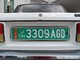 Governmental plate. AG = Aşgabat