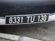Normal plate with the letters TU instead of Tunisia in Arabic letters<br>Submitted by Corentin Fleur from France