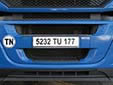 Normal plate for travelling abroad, with the letters TU instead of تونس (Tunisia)<br>(detailed view of the previous picture)