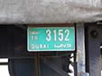 Trailer plate (attached to the left side of the trailer). TR = trailer<br>The rear plate has the same number as the pulling vehicle.