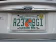 Normal plate (2003 series) from Miami-Dade County<br>Plates with 'Sunshine State' are issued in Miami-Dade County only