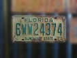 Normal plate (1973 series) from Palm Beach County<br>6 = Palm Beach County. WW = extra heavy vehicle (over 4,500 lbs.)