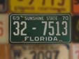Normal plate (1969 series) from Indian River County<br>32 = Indian River County. No letter = medium weight (2,000 to 3,500 lbs.)