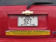 State officials vehicle's plate