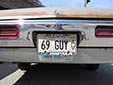 Personalized old-timer plate. AV = antique vehicle