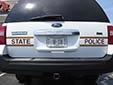State Police vehicle's plate. P = permanent