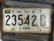 Farm truck plate (1987 series, 11,000 lbs. class) from Saint Joseph County