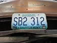 Shuttle bus plate (1998 series). SB = shuttle bus